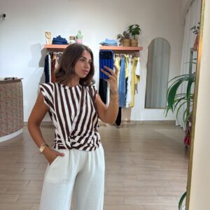 pantalon bombacho efecto lino