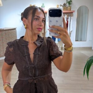 blusa encaje marrón